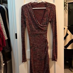 Wilfred free sweater dress in burgundy heather XS